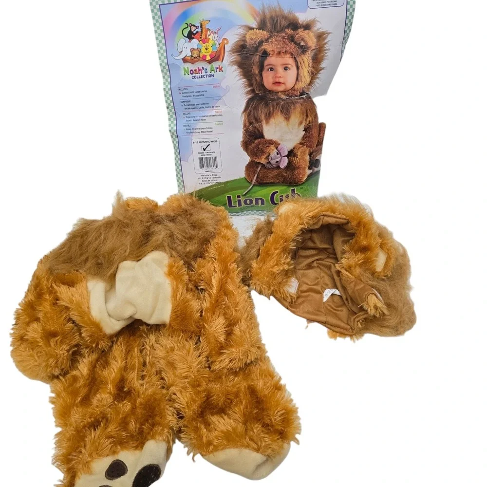 Rubie's Lion Cub Faux Fur Halloween Costume 2 pc Jumpsuit Hood 6-12 months